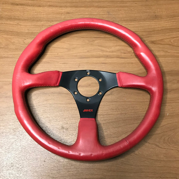 Jamex Red Leather Steering Wheel