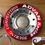 Advan TC Touring Competition Red Center Cap Set Complete w/ Coins