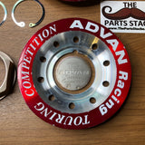 Advan TC Touring Competition Red Center Cap Set Complete w/ Coins