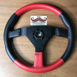Pine Apple “Racing Buster” 350mm Red Leather Steering Wheel