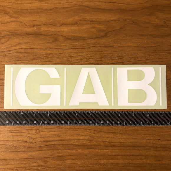 GAB Sports Vinyl Sticker Large (White)