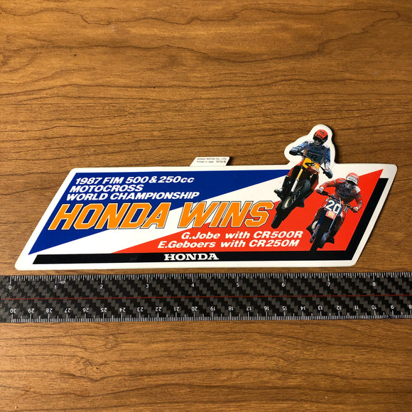 Honda Motorcross 1987 World Championship Sticker