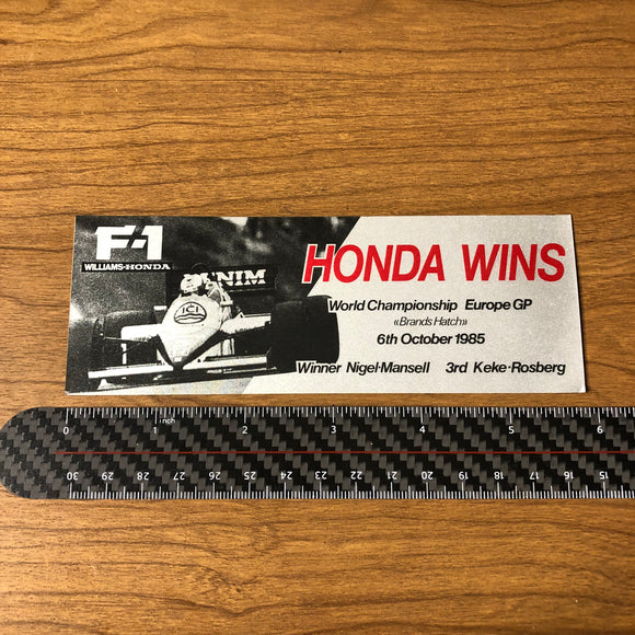 Williams Honda F-1 World Champion 