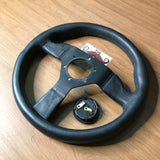 Momo Monte Carlo 320mm Black Leather Steering Wheel