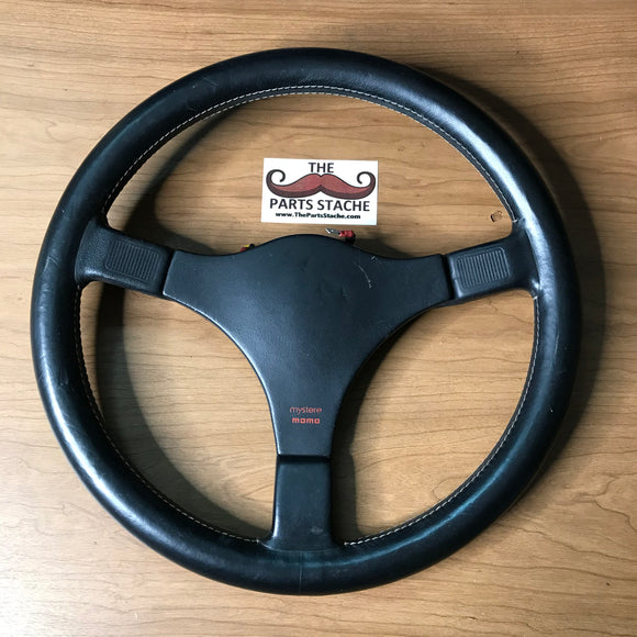 Momo Mystere 360mm Black Leather Steering Wheel – The Parts Stache Momo Mystere 360mm Black Leather Steering Wheel – The Parts Stache