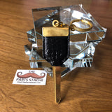 M354 Royal Clover Black Alligator Leather Coin Key (Gold)