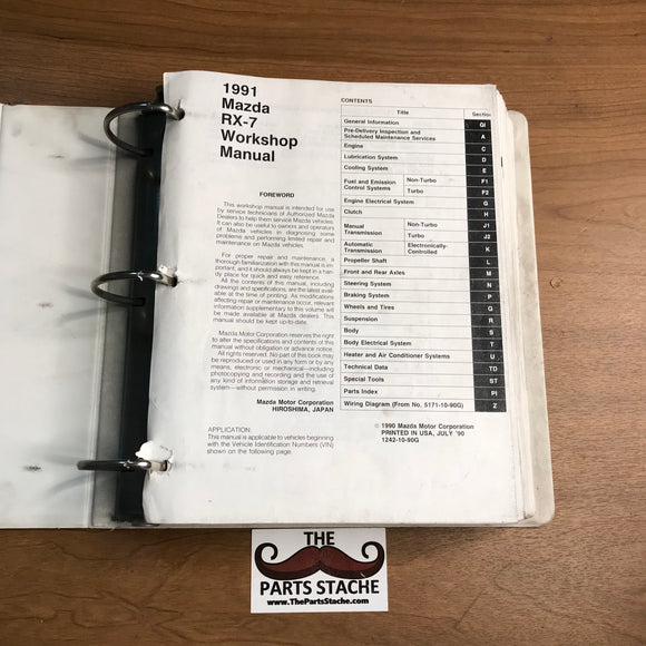 1991 Mazda RX7 OEM Workshop Repair Manual