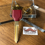 M347 Royal Clover Red Leather Coin Key (Gold)