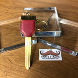 M339 Royal Clover Red Leather Coin Key (Gold)